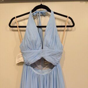 Fame and Partners, Light Blue Alija Cut Out Maxi Gown Dress, US size 2